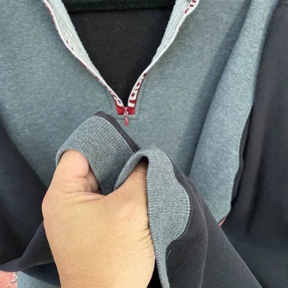 Vintage Roots Athletics Sweatshirt Large L Gray 1/4 Zip Pullover Sweater - Picture 7 of 7